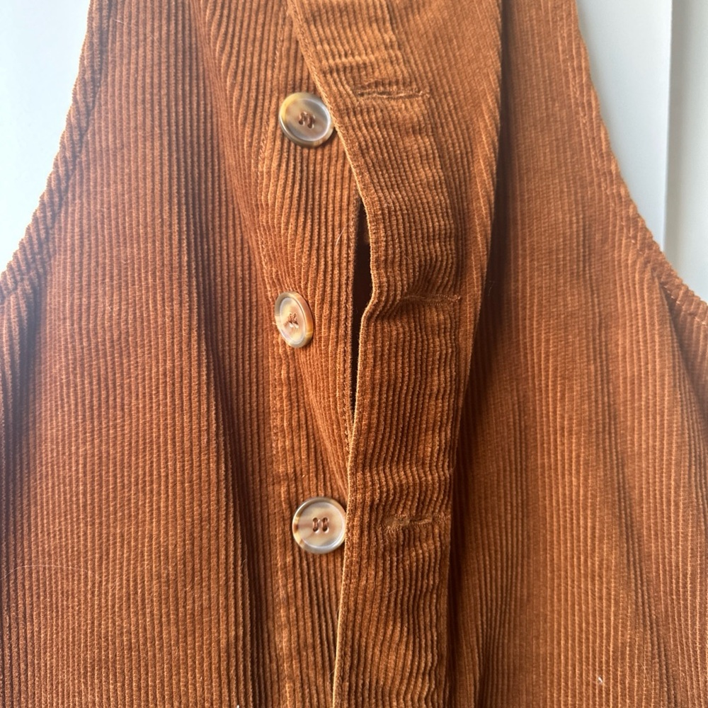 Brown Corduroy Button-Down Dress - Picture 2 of 4